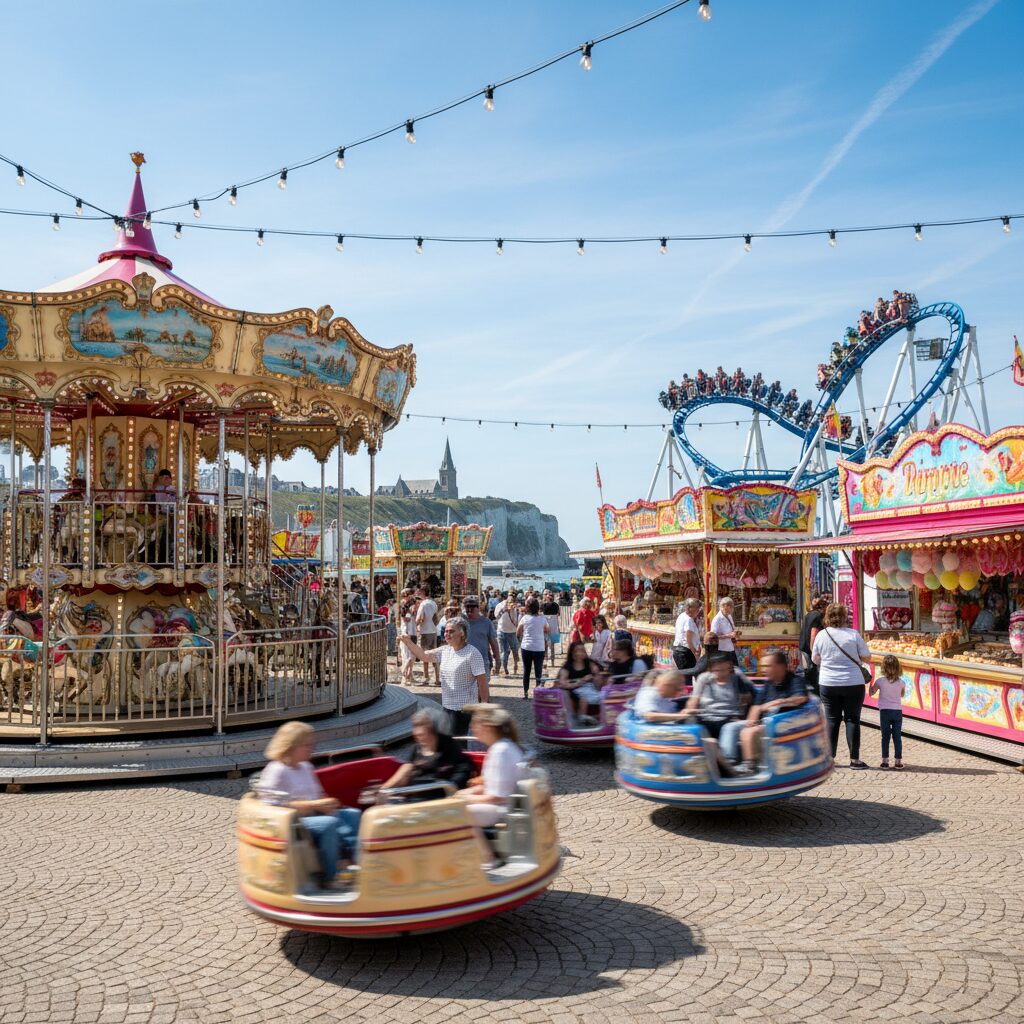 vivez l'excitation de la foire d'été à dieppe avec ses manèges inédits et vibrants. une expérience unique à ne pas manquer cette année pour toute la famille !