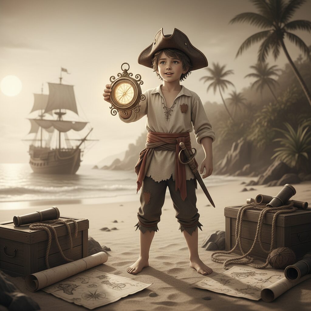 rejoins léo le pirate dans une aventure passionnante pour découvrir comment trouver la boussole magique et naviguer vers des trésors cachés.