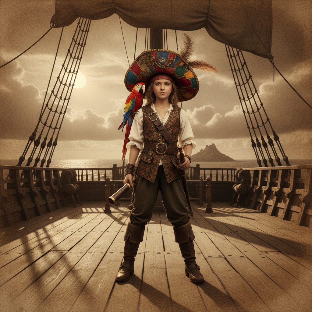 colorie le bateau du capitaine rose, la fillette pirate courageuse, et découvre une aventure pleine de couleurs et de mystères en mer !