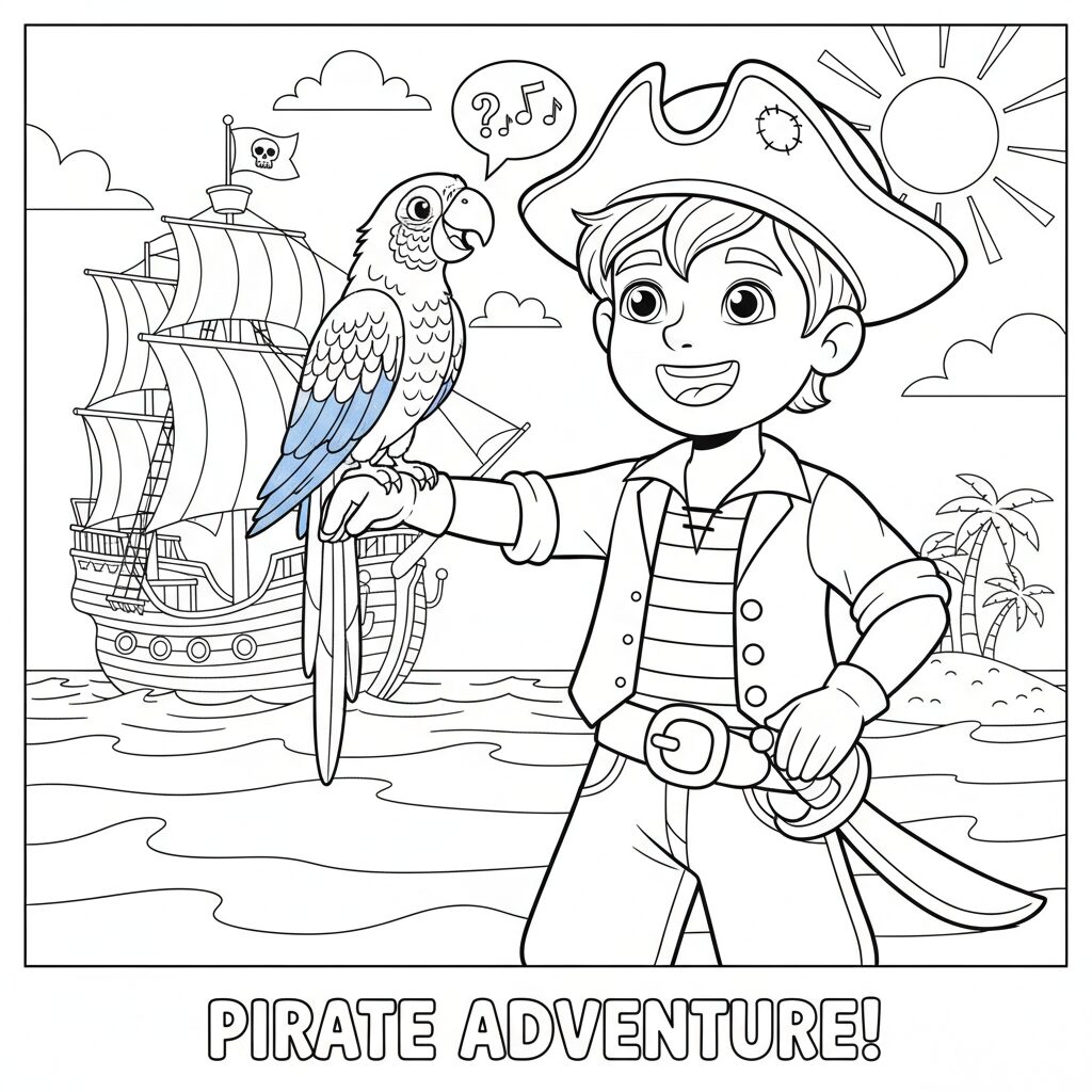 explore la légende captivante du pirate au perroquet parlant, racontée de manière simple et accessible pour tous.