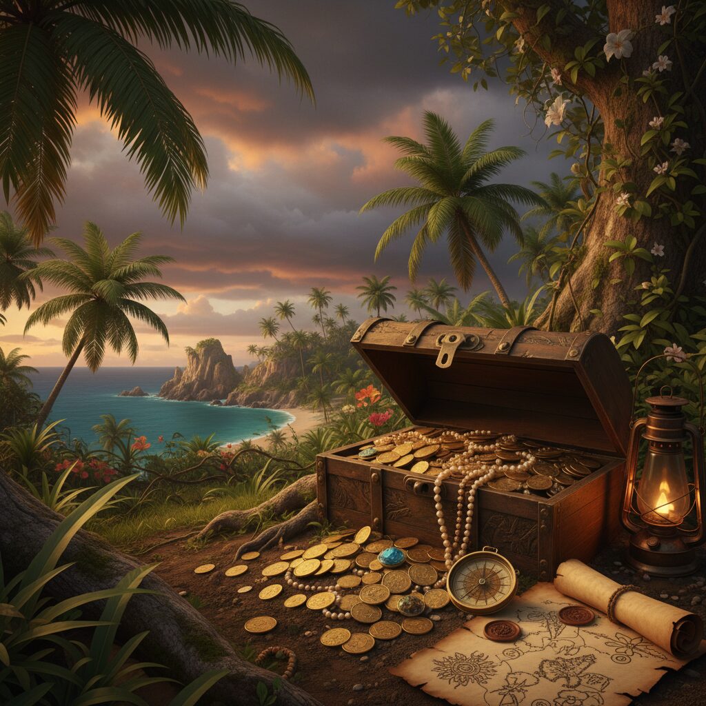 plonge dans l'aventure et résous l'énigme du trésor caché sur l'île des pirates. explore mystères, indices et secrets pour dévoiler le butin légendaire.