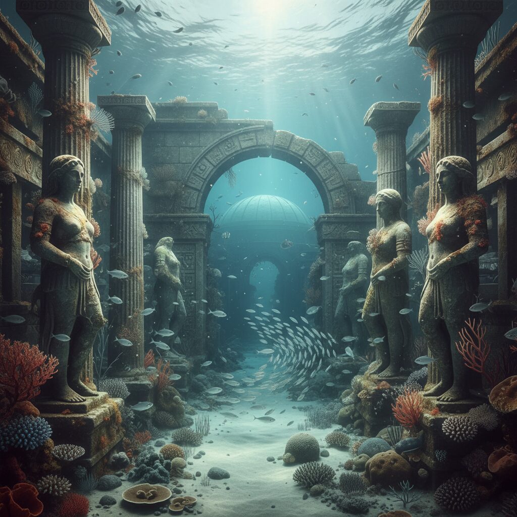 découvrez les secrets fascinants de l'atlantide sous-marine et plongez au cœur des mystères révélés de cette légendaire cité engloutie.