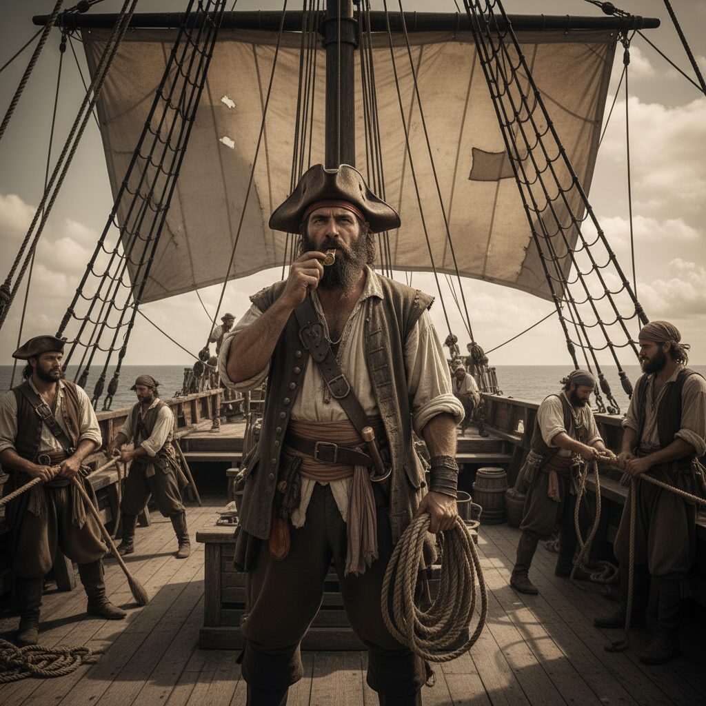 découvrez le rôle crucial et les responsabilités du maître d'équipage dans la vie des pirates, un leader essentiel pour la gestion et la discipline à bord.