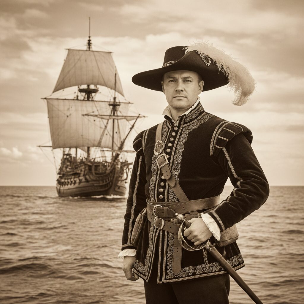 découvrez l'histoire de sir henry frederick, corsaire audacieux au service de la reine d’angleterre, naviguant entre aventure et loyauté pour défendre le royaume.