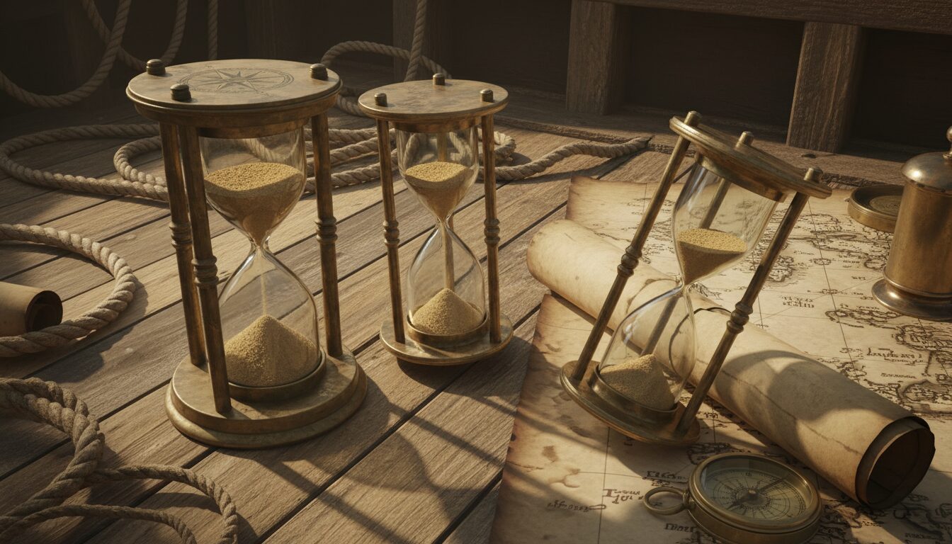 découvrez comment les sabliers étaient utilisés comme instruments essentiels pour mesurer le temps lors des navigations pirates, alliant précision et tradition maritime.