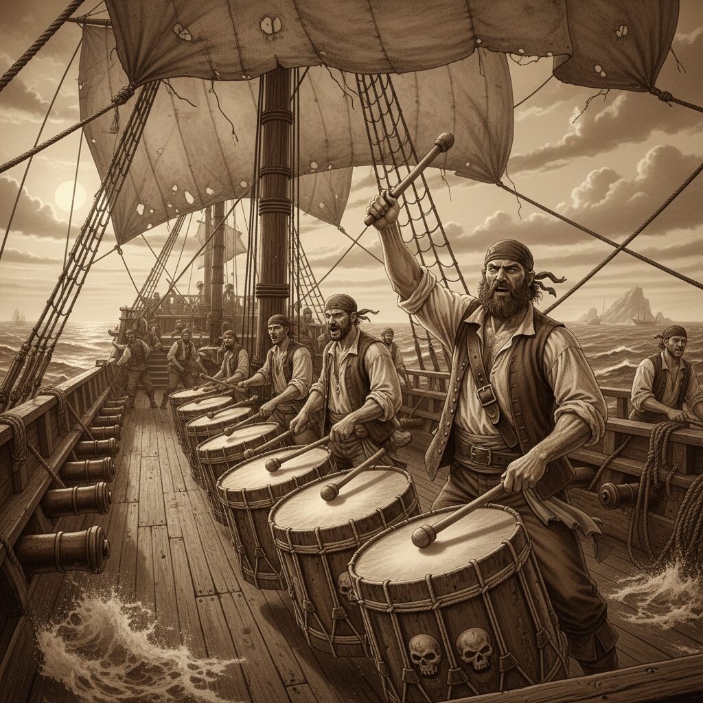 découvrez comment les tambours de bord servaient à la communication et au maintien du rythme à bord des navires pirates, essentiels pour la coordination de l’équipage.