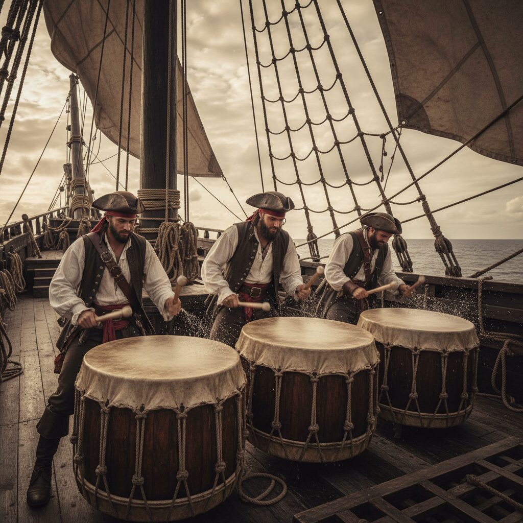 découvrez comment les tambours de bord étaient essentiels pour la communication et le maintien du rythme au sein des équipages pirates, unissant hommes et actions en mer.