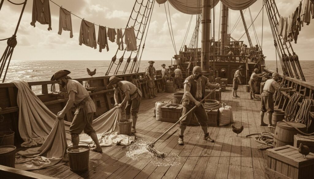 découvrez les pratiques d’hygiène corporelle et les méthodes de toilette utilisées par les pirates en mer pour rester propres et en bonne santé malgré les conditions difficiles.