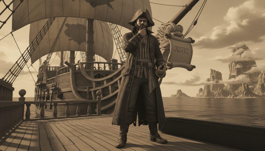 une analyse approfondie de la notion de justice chez les pirates dans le manga grand line, explorant leurs codes moraux et leurs conflits éthiques.