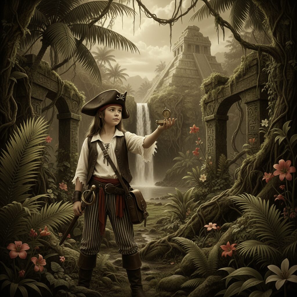 plonge dans une aventure palpitante et résous le mystère de la carte au trésor aux côtés de la fille du capitaine jack.