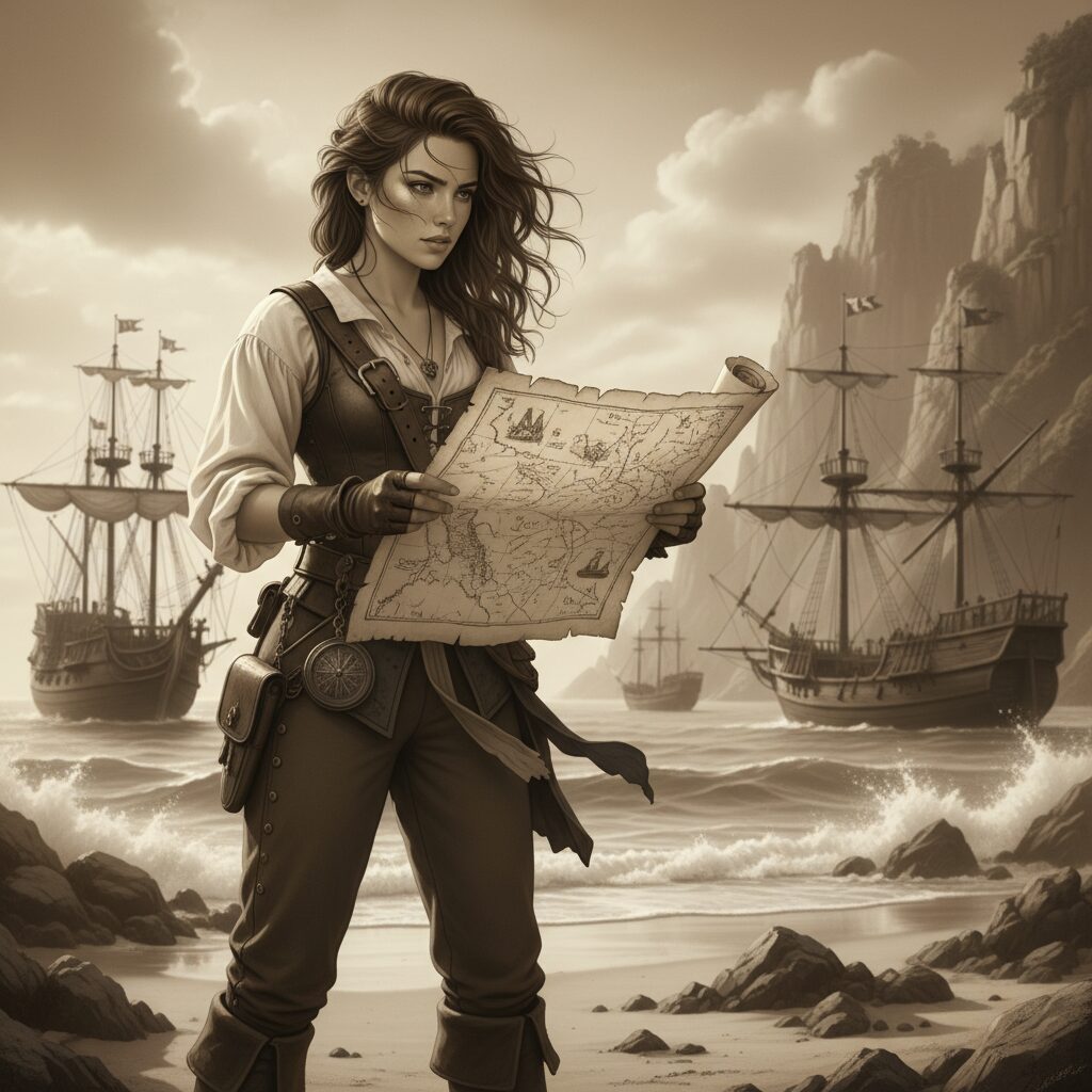 plongez dans une aventure passionnante et aidez la fille du capitaine jack à résoudre le mystère de la carte au trésor. découvrez des indices, surmontez des défis et trouvez le trésor caché !