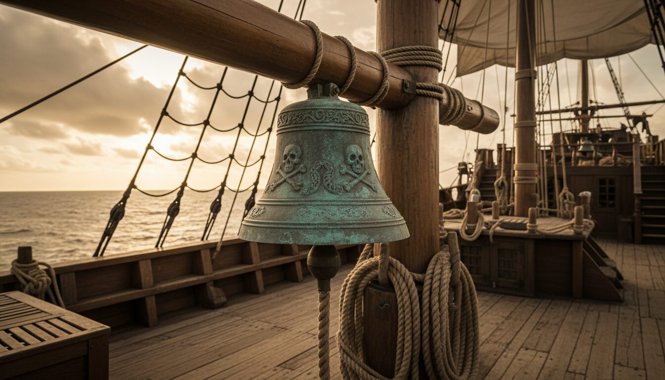 découvrez la signification et l'usage des cloches de bord dans la discipline pirate, un élément essentiel pour la communication et la tradition en mer.
