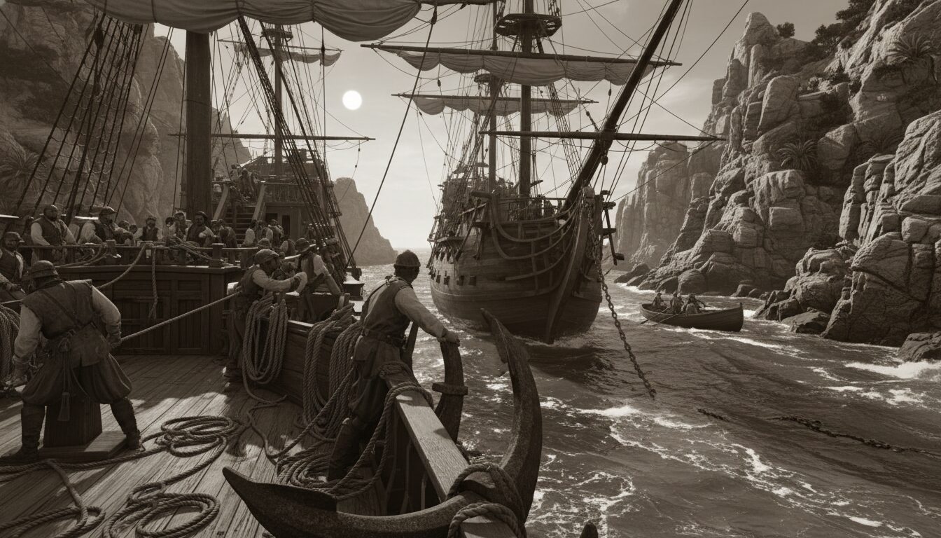 découvrez les techniques d’ancrage et de mouillage utilisées par les navires pirates pour assurer leur stabilité et leur sécurité en mer.