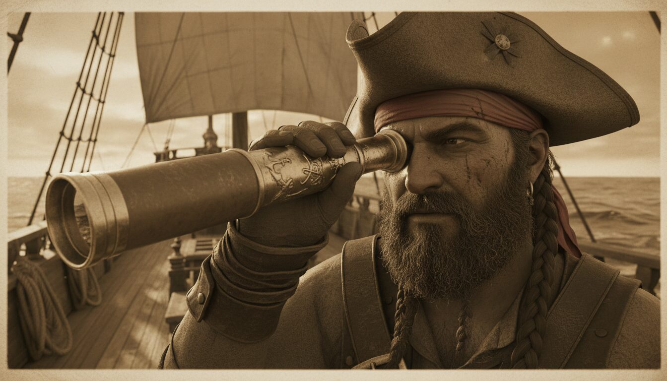 découvrez comment les pirates utilisaient les lunettes d’approche pour repérer leurs cibles à distance et naviguer en mer avec précision.