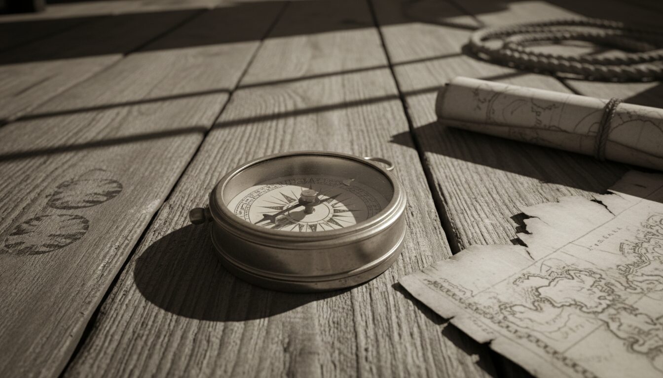 découvrez la fonction essentielle et la fabrication du compas magnétique utilisé sur les bateaux pirates, un outil crucial pour la navigation en mer au temps des corsaires.
