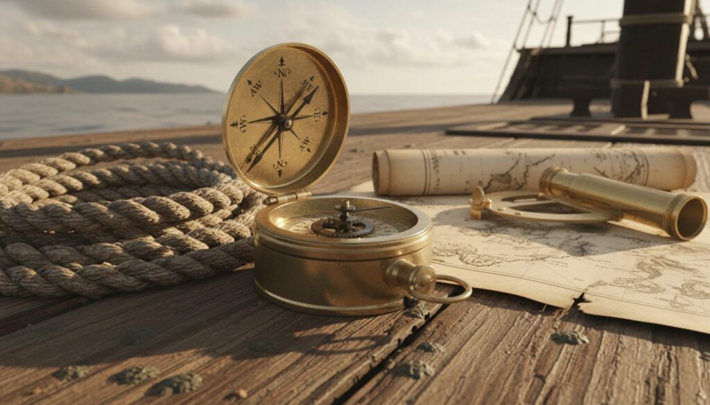 découvrez le rôle essentiel et la fabrication du compas magnétique utilisé sur les bateaux pirates pour naviguer avec précision en haute mer.