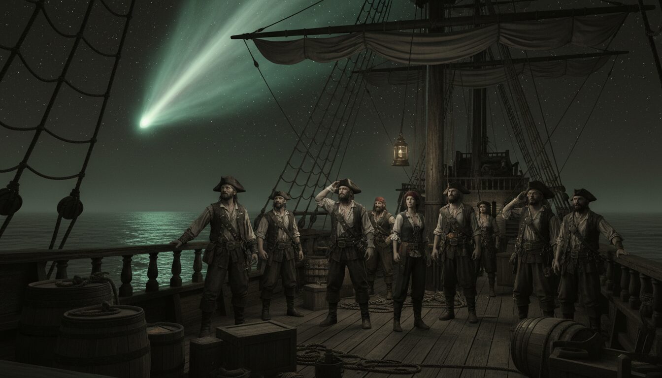 découvrez les croyances fascinantes des pirates sur la comète et les présages qu'elle annonçait selon leurs anciennes légendes et superstitions.
