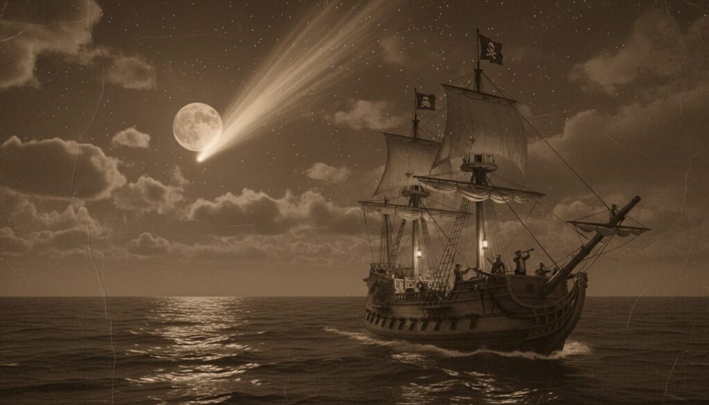 découvrez les croyances fascinantes des pirates autour de la comète et ses présages mystérieux qui guidaient leurs aventures en mer.