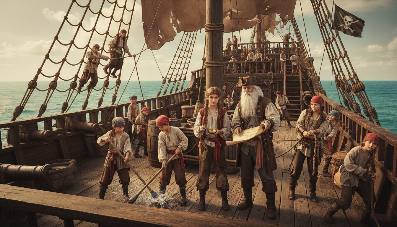 découvrez le rôle crucial des enfants et adolescents au sein des équipages pirates, leur participation, responsabilités et impact dans la vie des pirates.