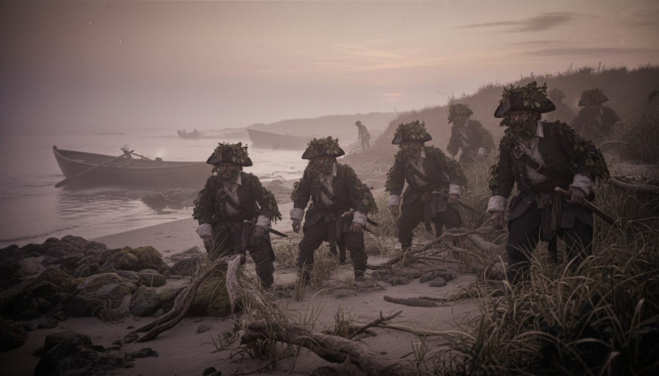 découvrez les techniques de camouflage et les méthodes de débarquement silencieux utilisées par les pirates pour surprendre leurs cibles en toute discrétion.