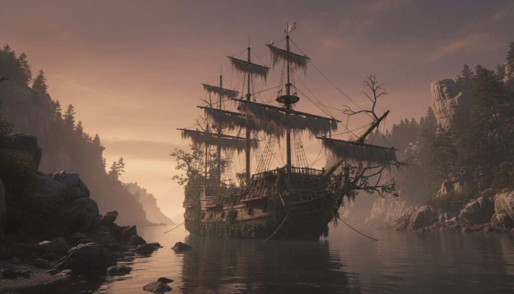 découvrez les techniques secrètes de camouflage et les stratégies de débarquement silencieux utilisées par les pirates pour surprendre leurs adversaires.