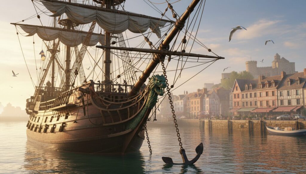 découvrez le départ spectaculaire du légendaire bateau pirate depuis le front de mer de dieppe, une aventure maritime pleine de mystère et d'histoire.