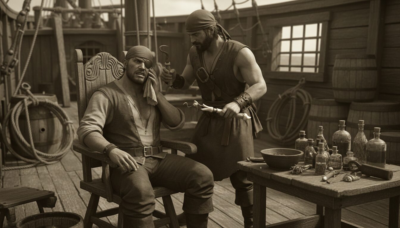 découvrez comment les pirates organisaient les soins dentaires avec des moyens limités, alliant ingéniosité et pratiques rudimentaires pour maintenir leur santé bucco-dentaire en mer.