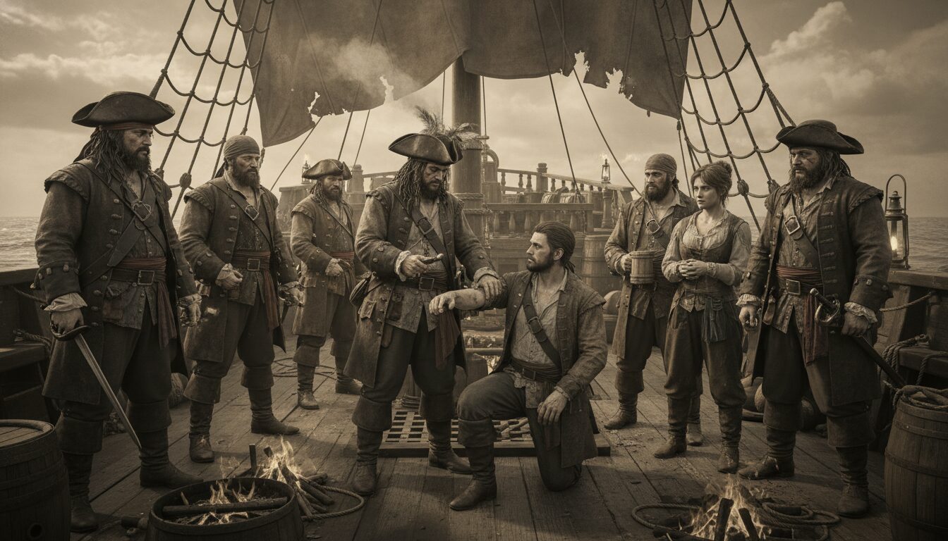 découvrez les rituels d’accueil uniques réservés aux étrangers capturés par l’équipage pirate, entre traditions mystérieuses et coutumes fascinantes.