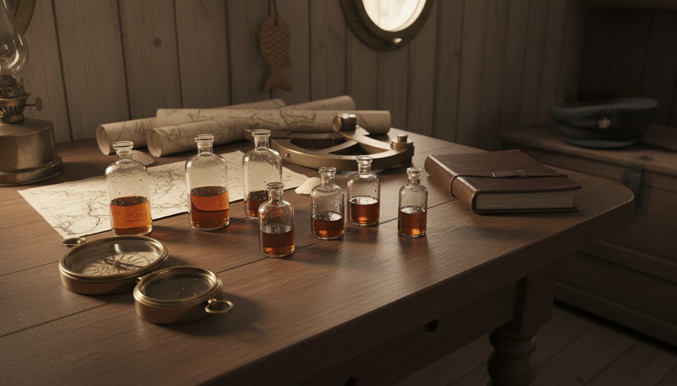 découvrez les pratiques et superstitions liées à l'usage des fioles d’alcool à bord des navires, entre tradition et croyances maritimes.