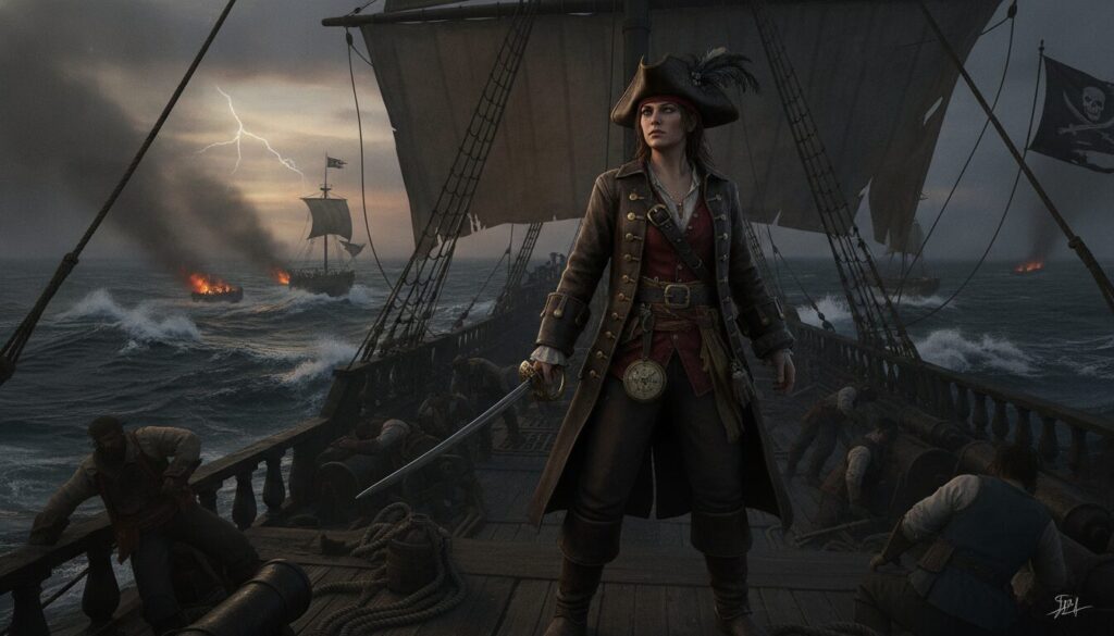 découvrez l'épopée fascinante de la plus redoutable pirate de tous les temps, celle qui a semé la panique dans les flottes européennes avec audace et bravoure.